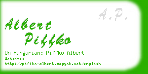 albert piffko business card